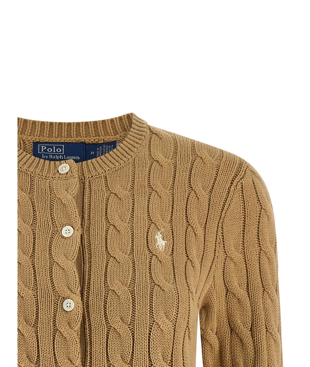 POLO RALPH LAUREN Коричневый хлопковый кардиган, фото 3