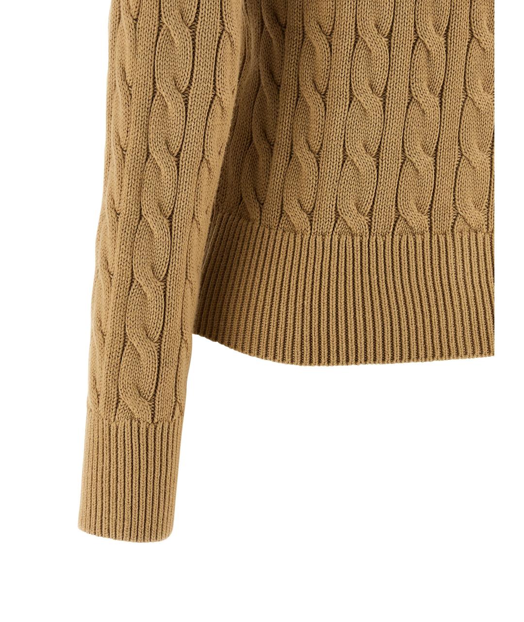 POLO RALPH LAUREN Коричневый хлопковый кардиган, фото 4