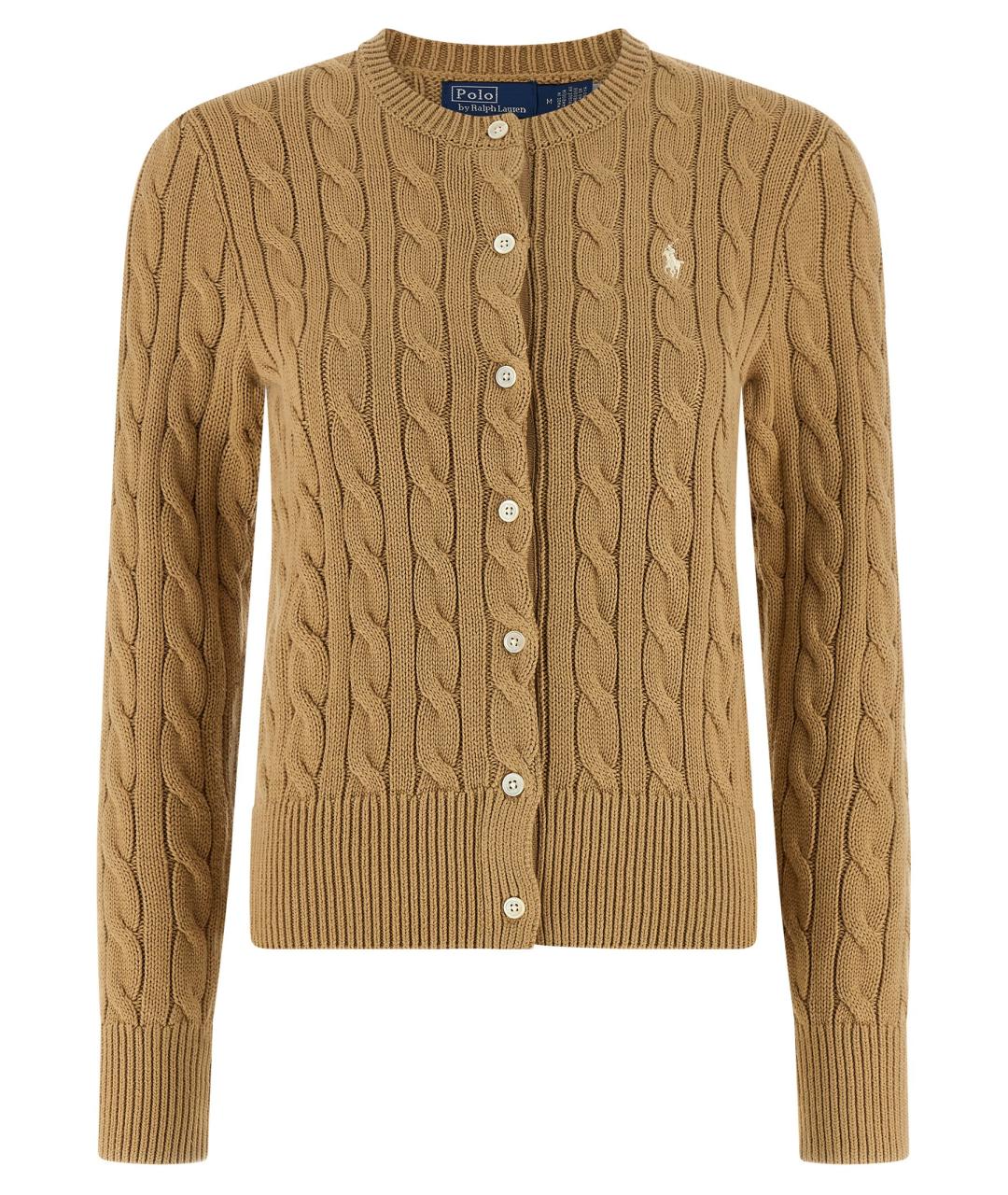 POLO RALPH LAUREN Коричневый хлопковый кардиган, фото 1