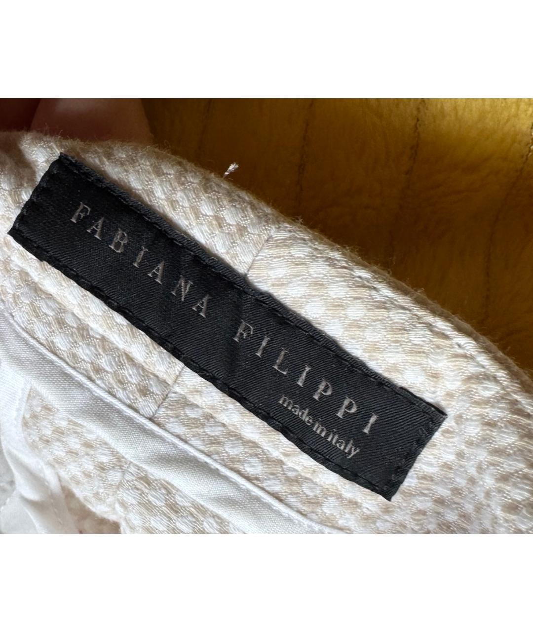 FABIANA FILIPPI Бежевые хлопковые прямые брюки, фото 3