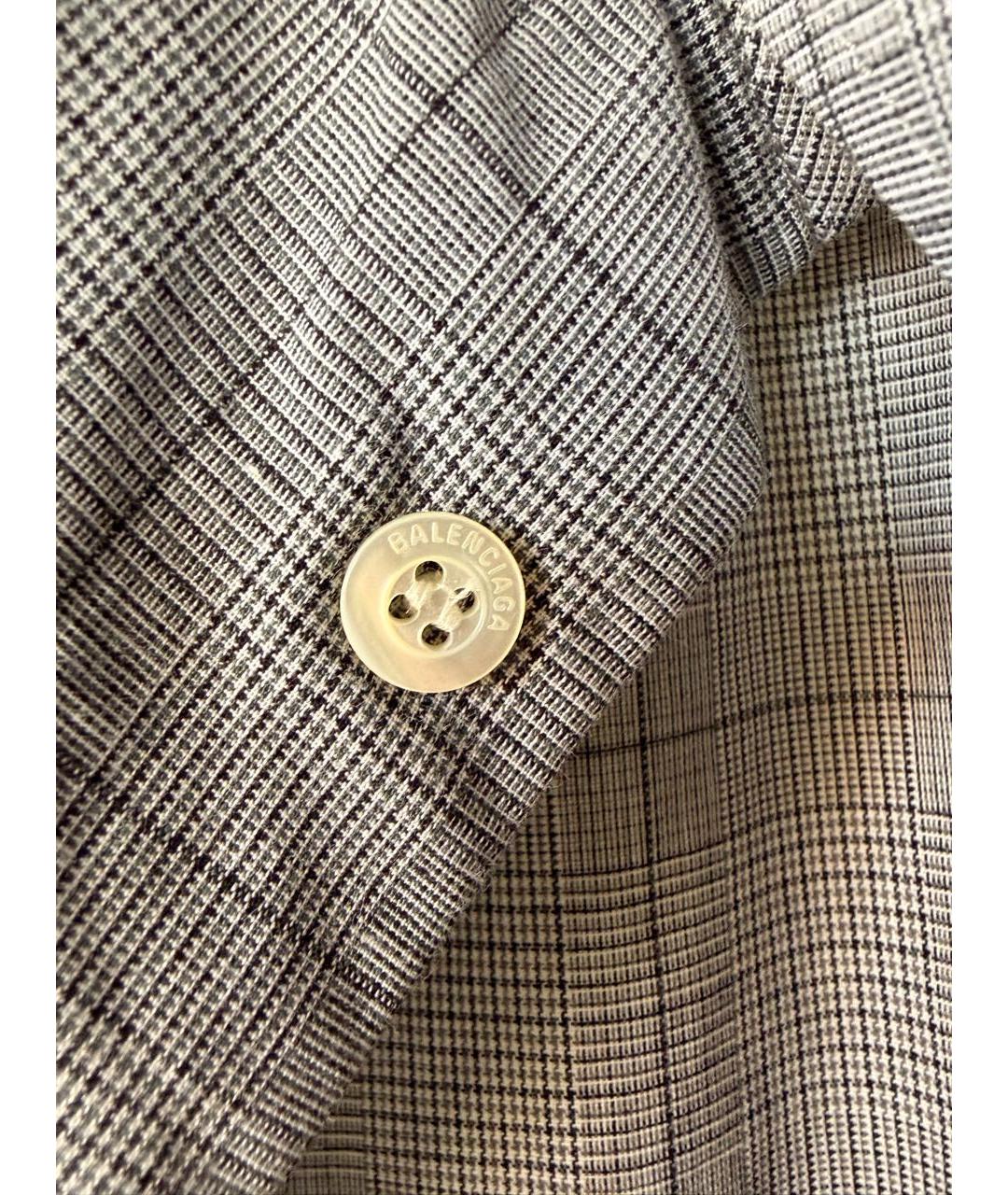 BALENCIAGA Серая хлопковая рубашка, фото 4