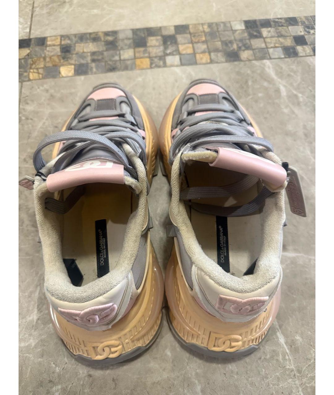 DOLCE&GABBANA Бежевые текстильные кроссовки, фото 3