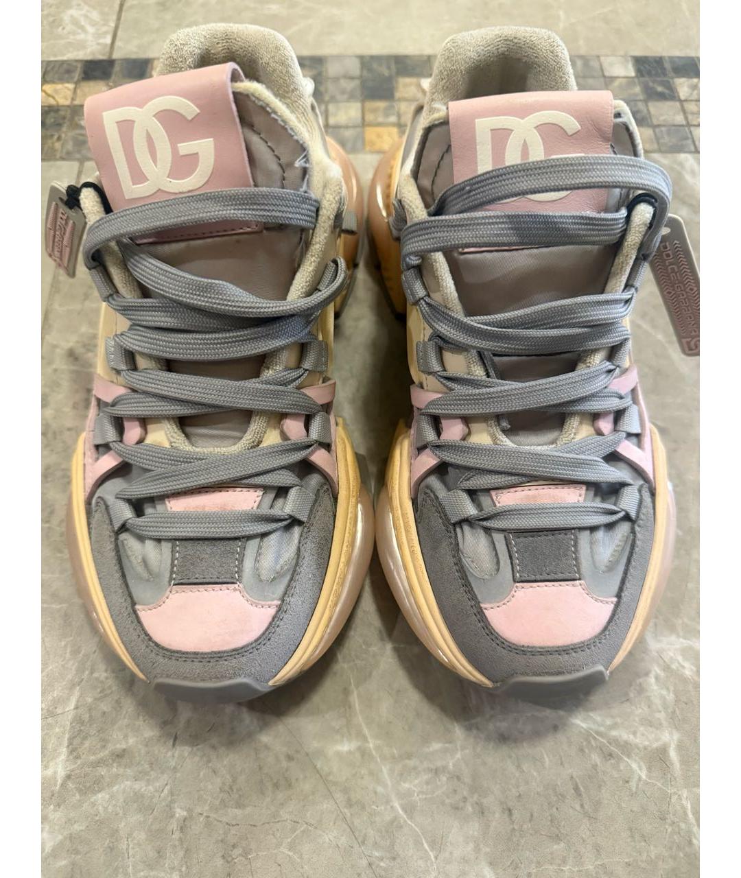 DOLCE&GABBANA Бежевые текстильные кроссовки, фото 2