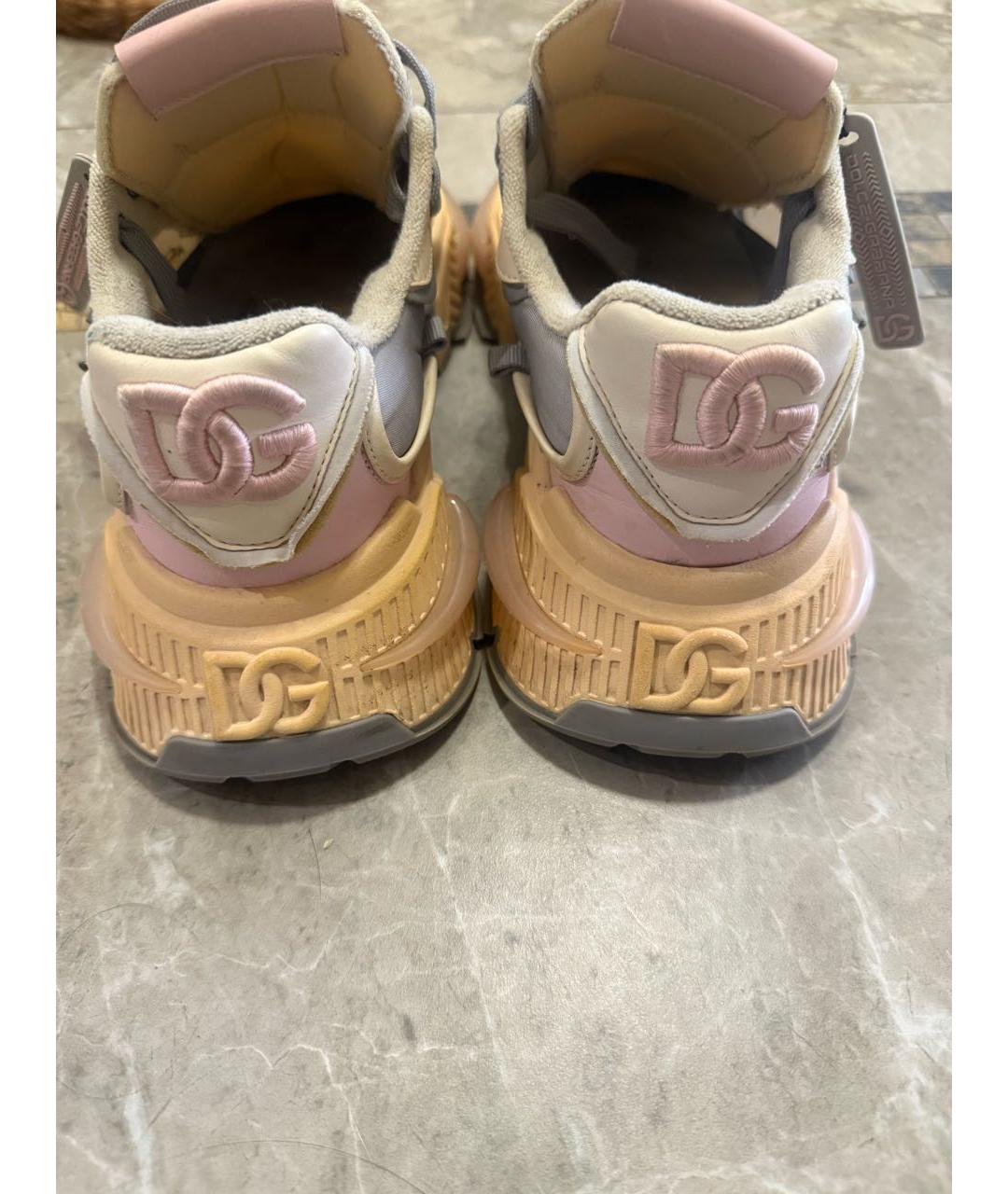 DOLCE&GABBANA Бежевые текстильные кроссовки, фото 4