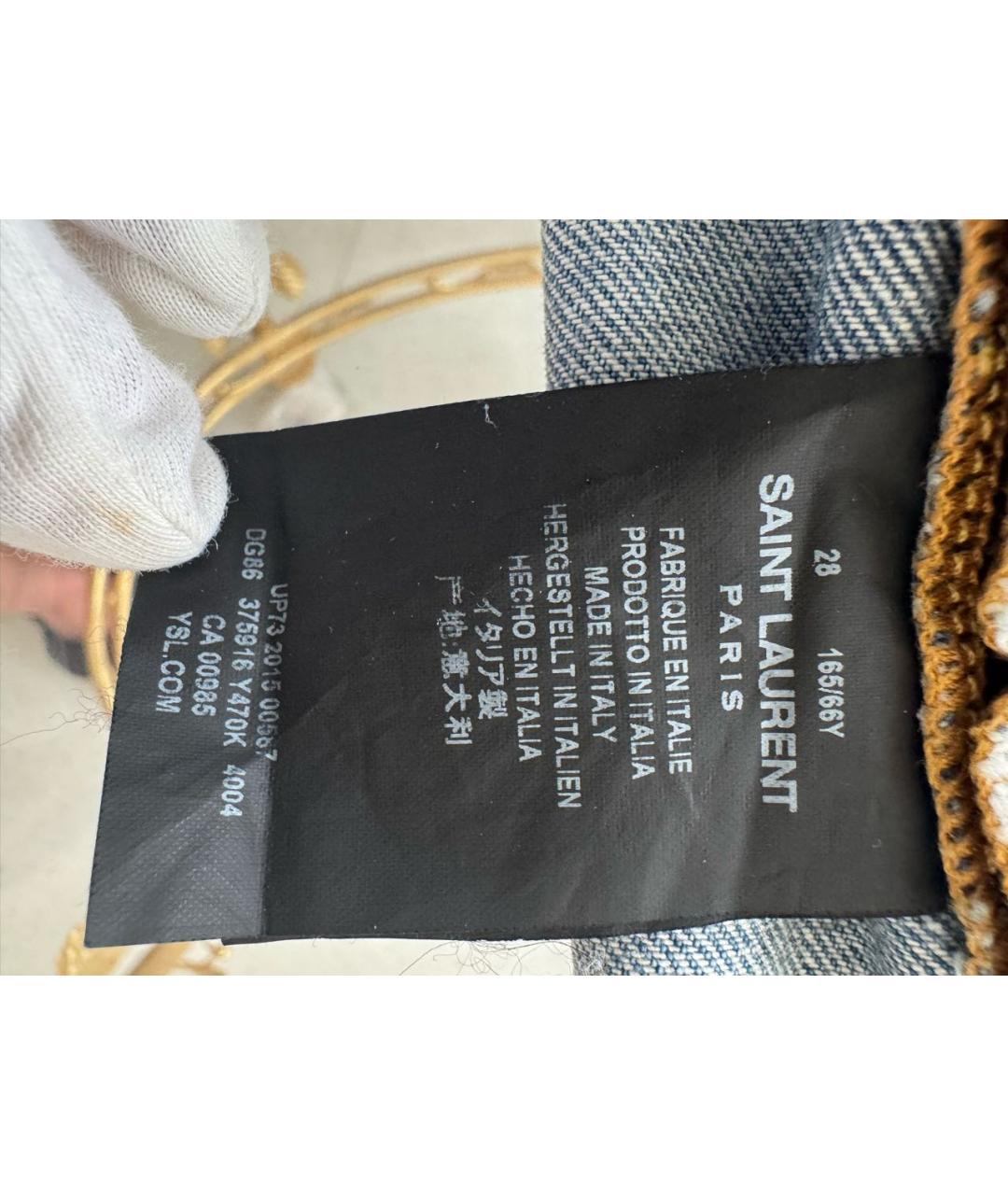 SAINT LAURENT Синие хлопковые шорты, фото 4