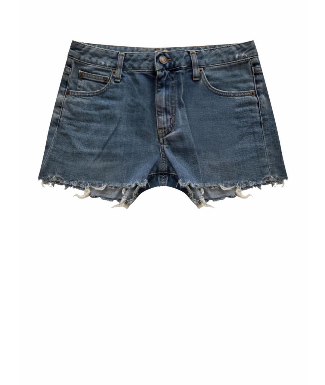 SAINT LAURENT Синие хлопковые шорты, фото 1