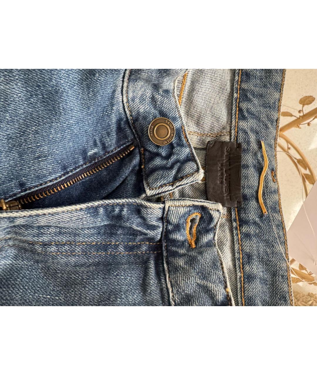 SAINT LAURENT Синие хлопковые шорты, фото 3