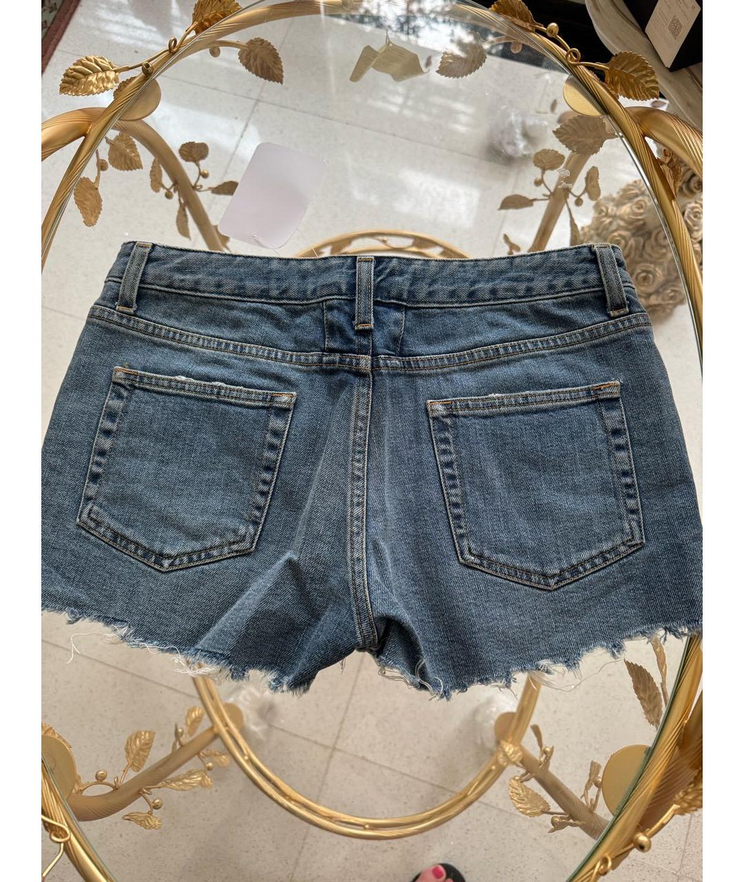 SAINT LAURENT Синие хлопковые шорты, фото 2