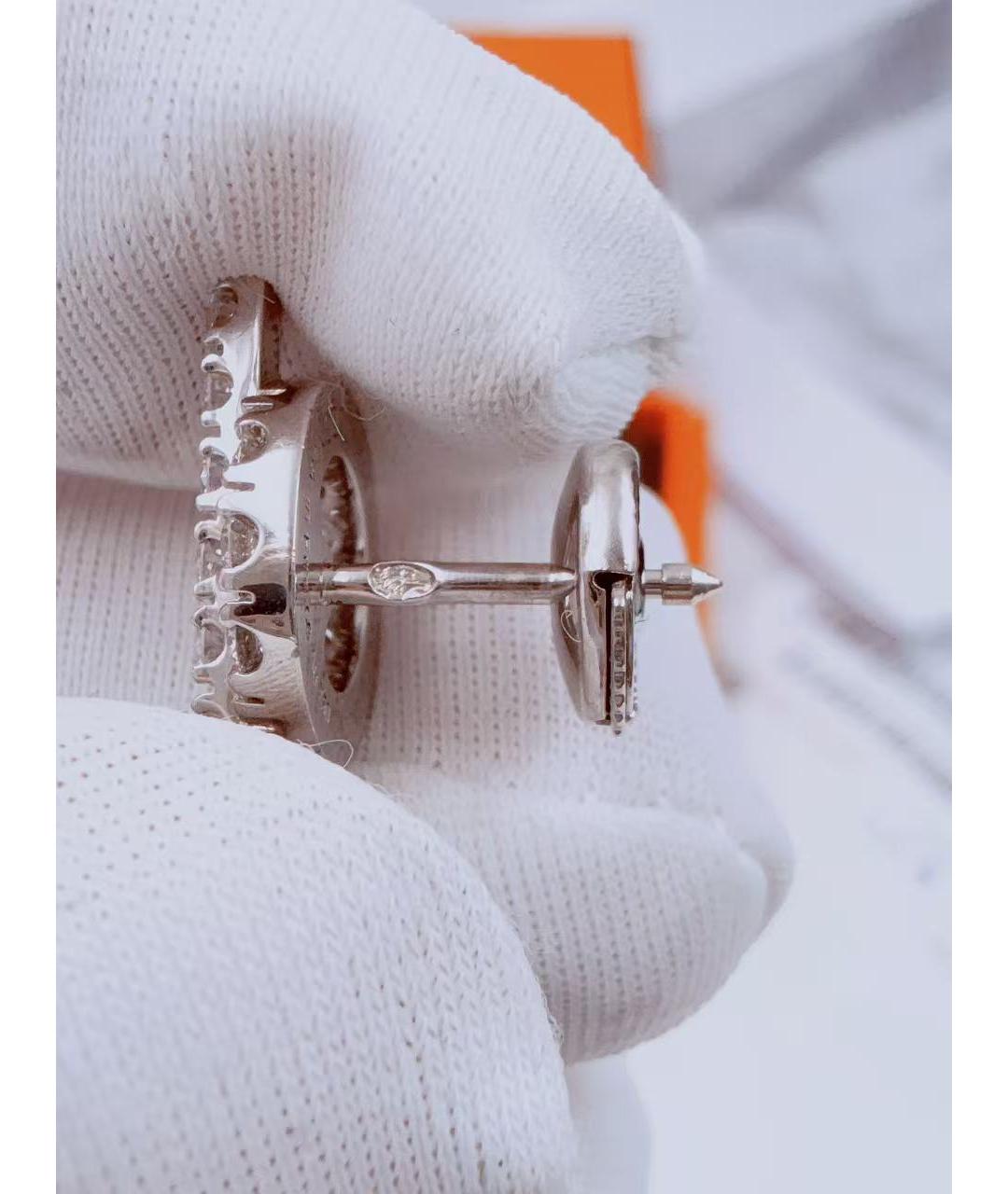 HERMES Серебряные серьги из белого золота, фото 6