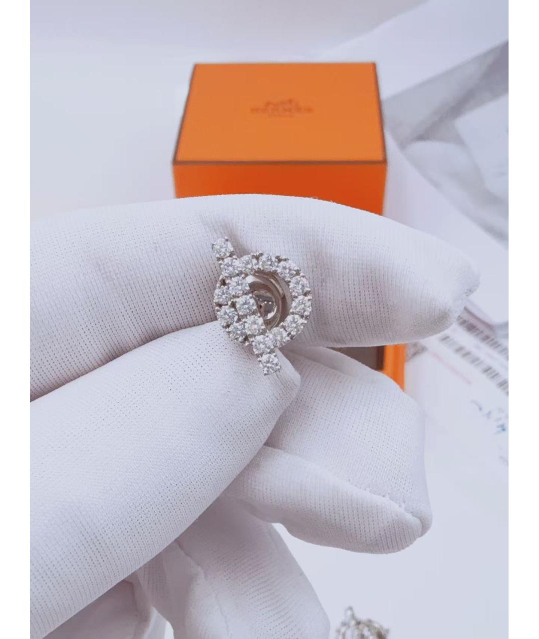 HERMES Серебряные серьги из белого золота, фото 4