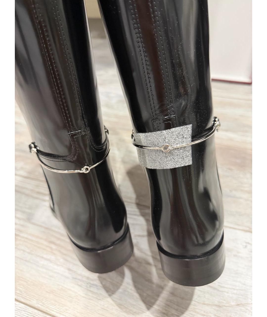 GUCCI Черные сапоги из лакированной кожи, фото 4