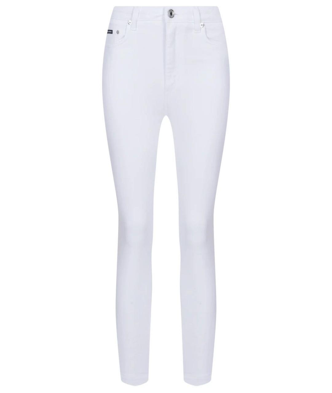 DOLCE&GABBANA Белые хлопко-эластановые джинсы слим, фото 1
