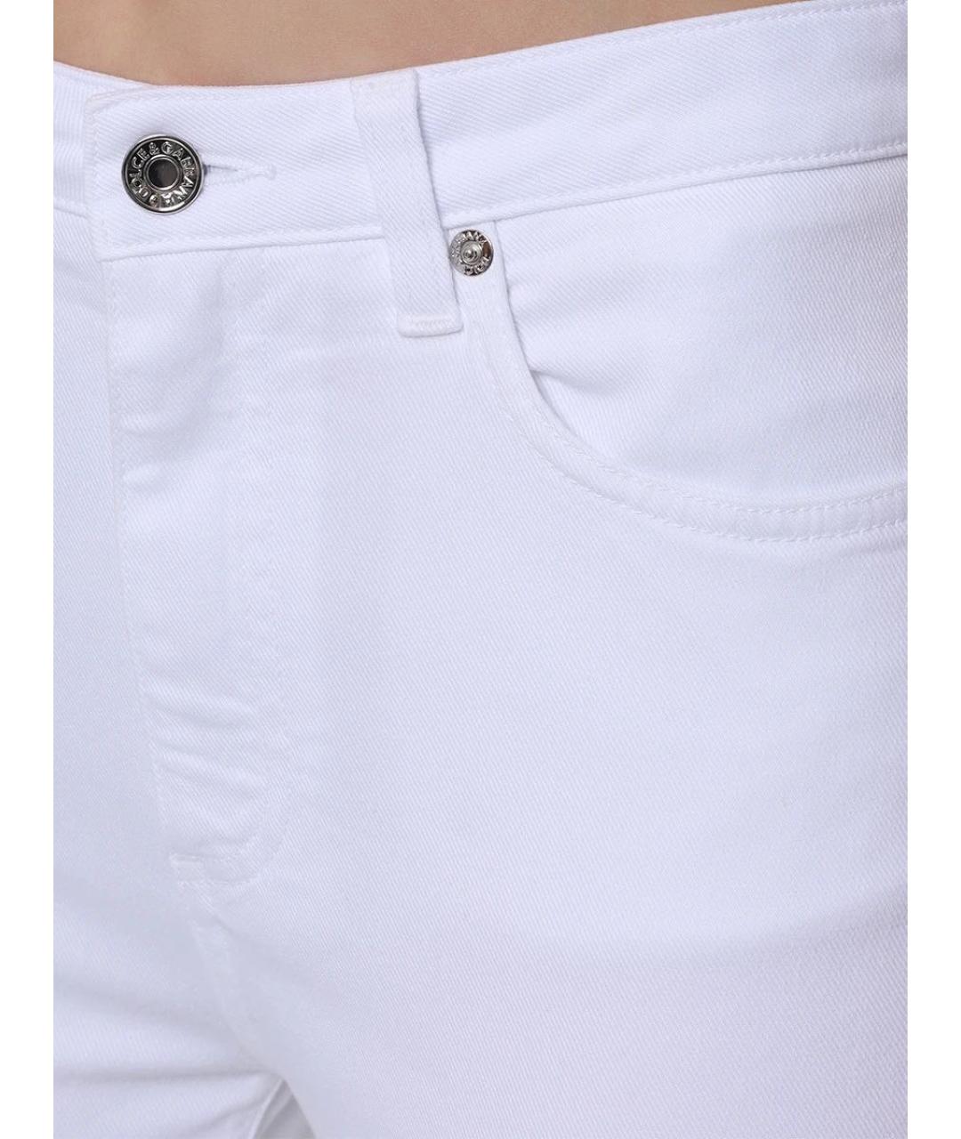 DOLCE&GABBANA Белые хлопко-эластановые джинсы слим, фото 3
