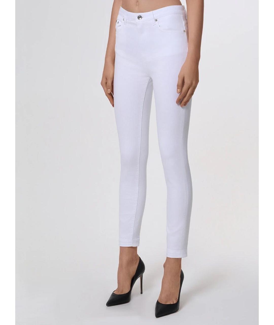 DOLCE&GABBANA Белые хлопко-эластановые джинсы слим, фото 2