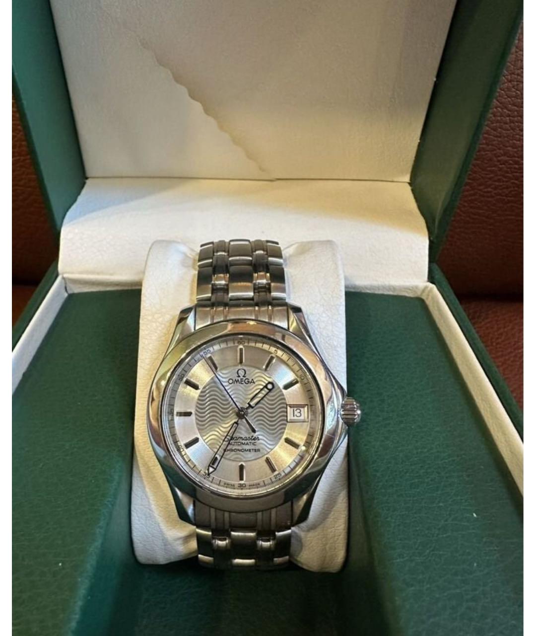 OMEGA Серые стальные часы, фото 4