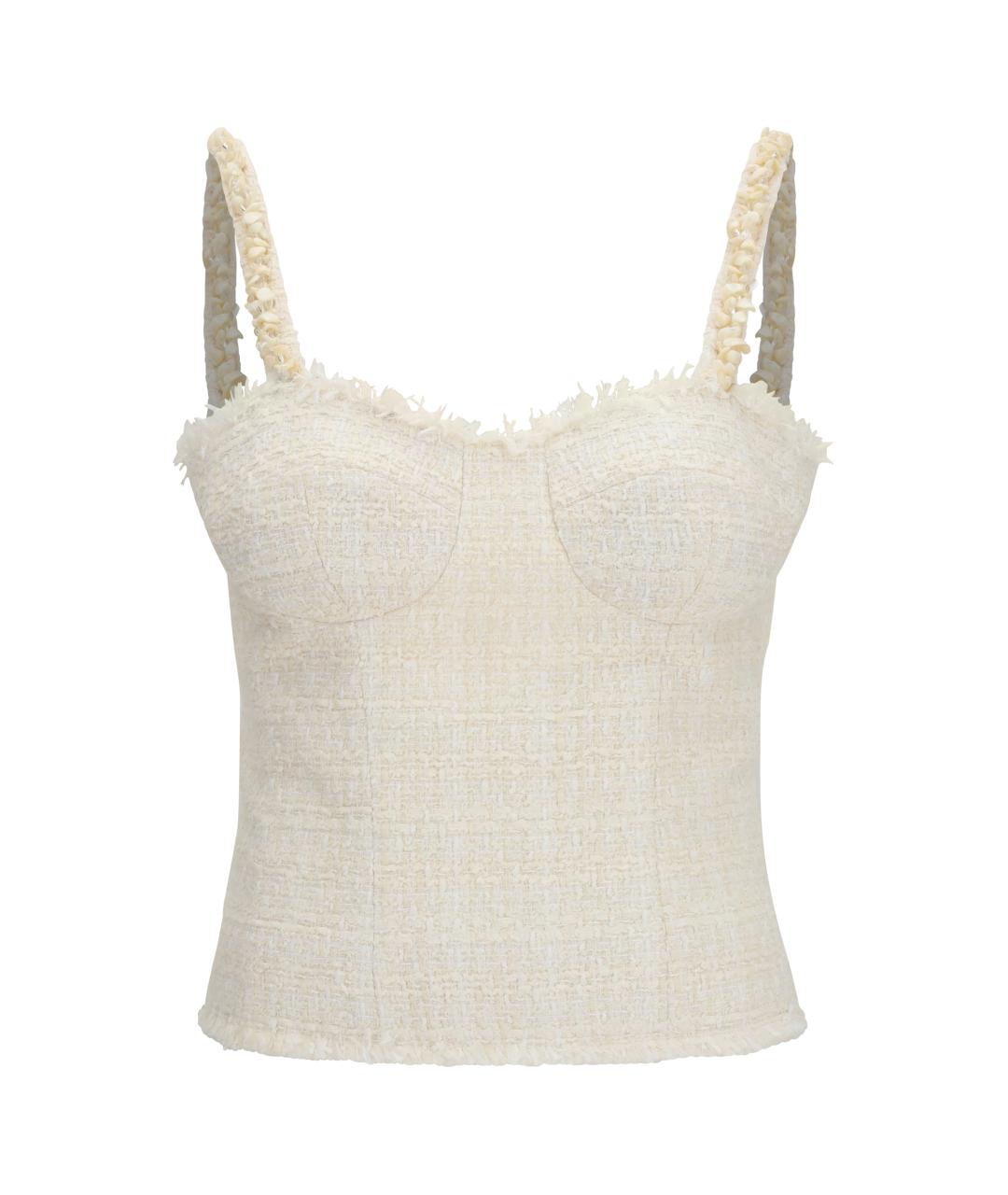 BALMAIN Белый твидовый корсет, фото 1