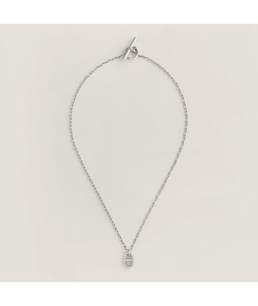 HERMES Серебряное колье из белого золота, фото 2