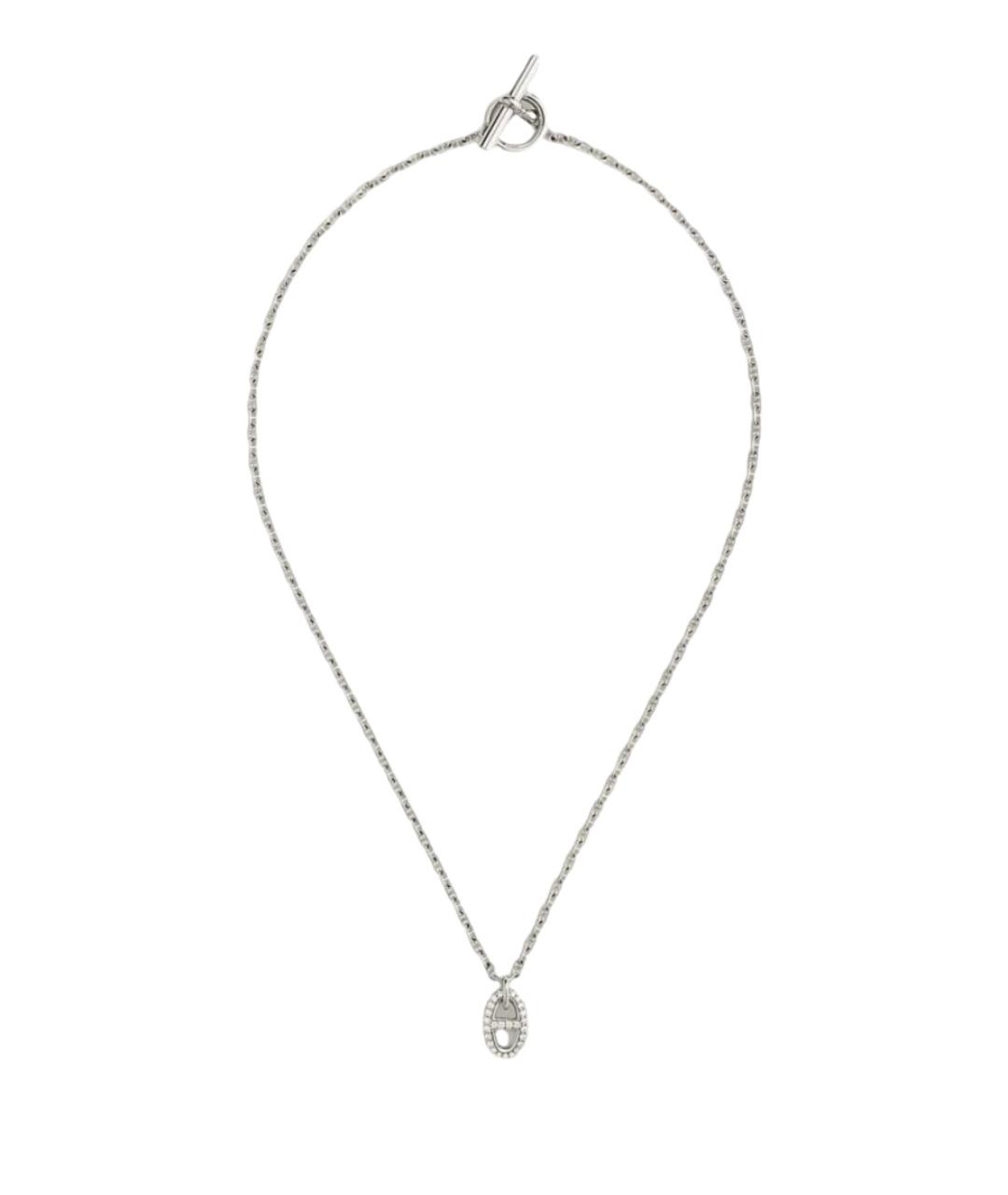 HERMES Серебряное колье из белого золота, фото 1
