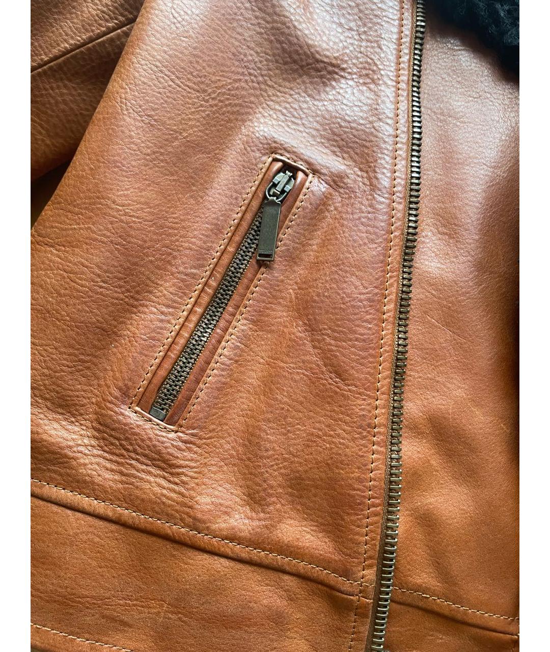 SAINT LAURENT Коричневая кожаная куртка, фото 4