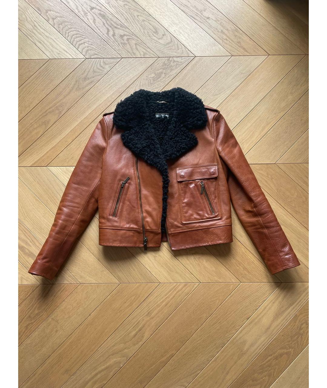 SAINT LAURENT Коричневая кожаная куртка, фото 8