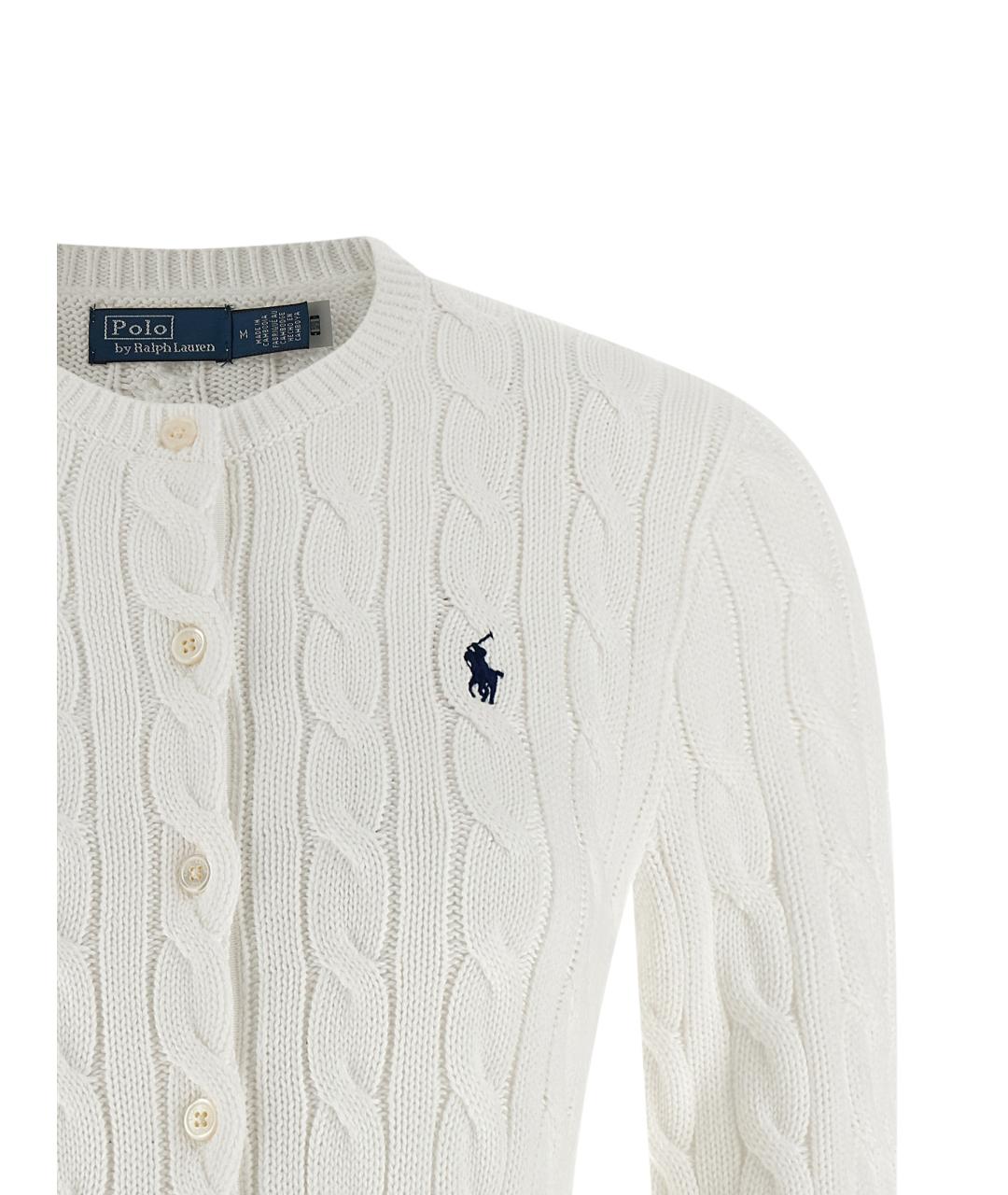 POLO RALPH LAUREN Белый хлопковый кардиган, фото 3
