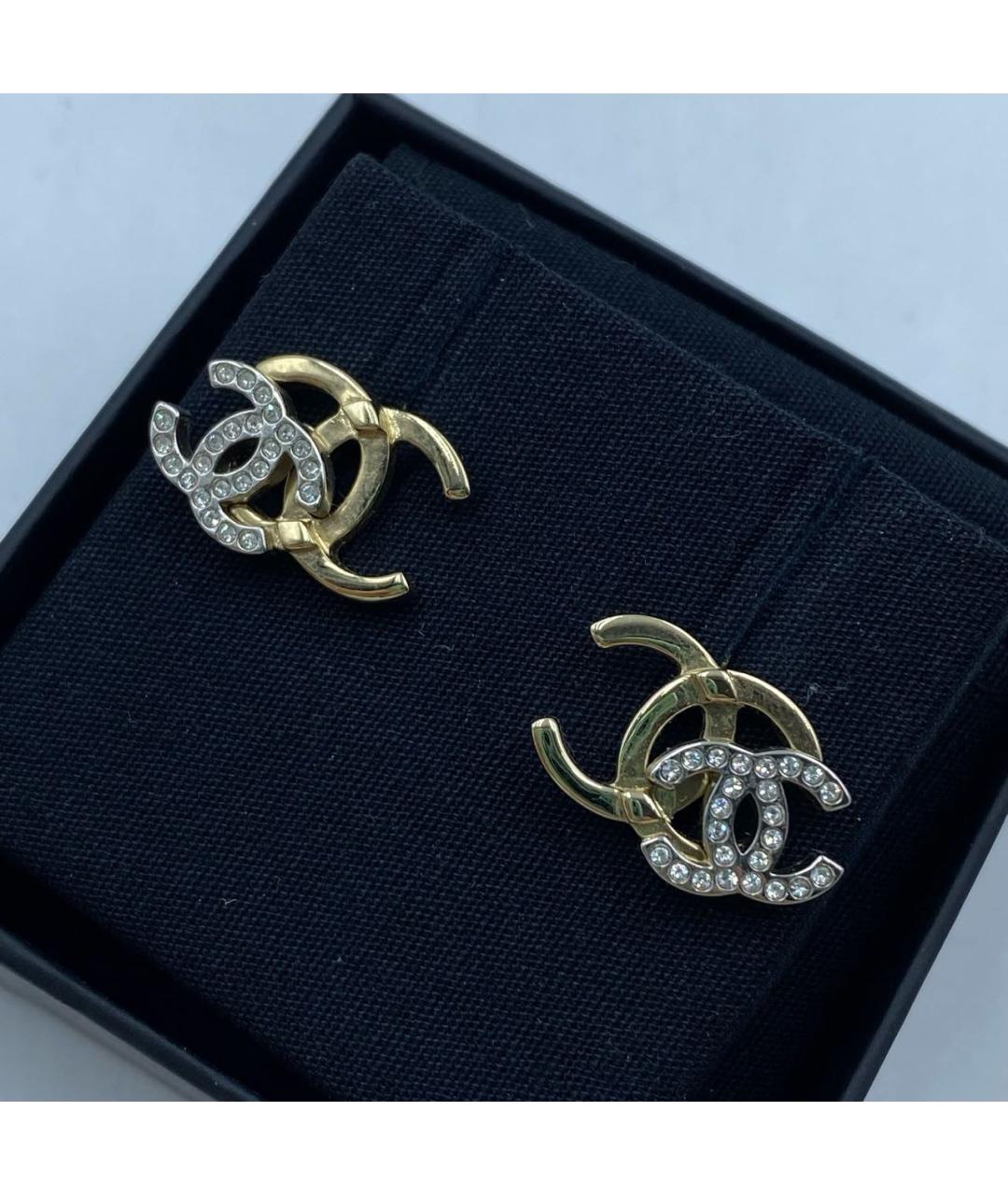 CHANEL Золотые металлические серьги, фото 2