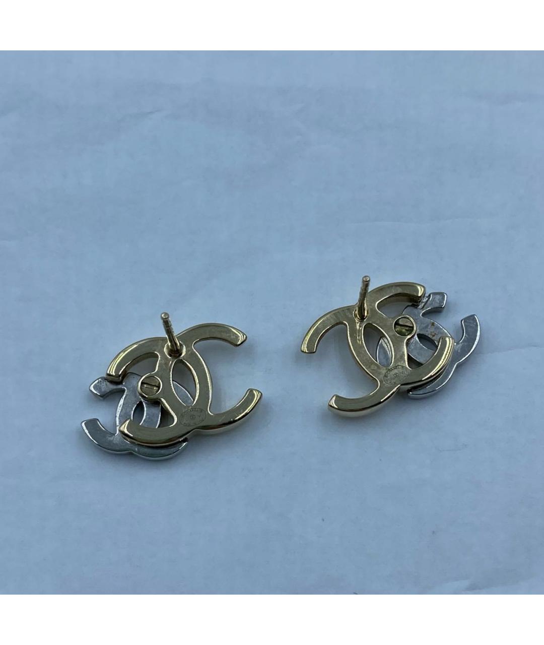 CHANEL Золотые металлические серьги, фото 3