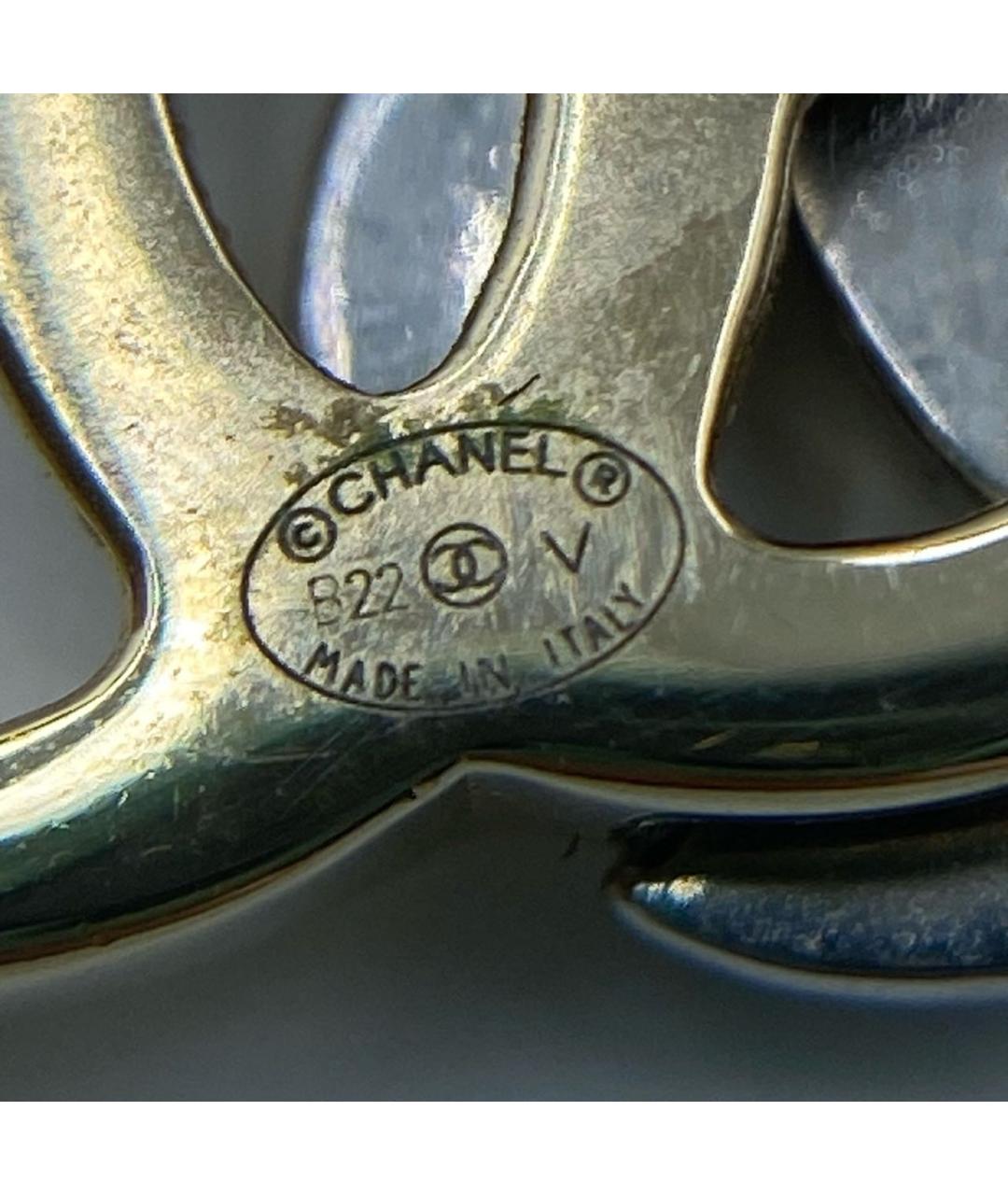 CHANEL Золотые металлические серьги, фото 7