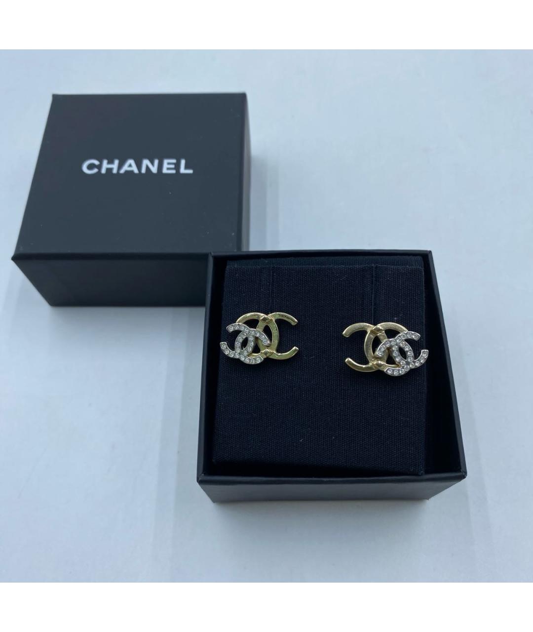CHANEL Золотые металлические серьги, фото 9