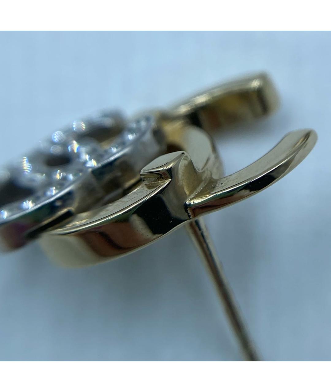 CHANEL Золотые металлические серьги, фото 6