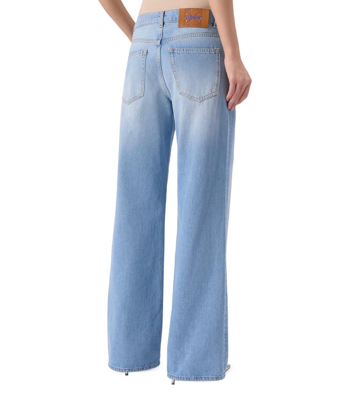 OFF-WHITE Голубые хлопковые джинсы клеш, фото 3