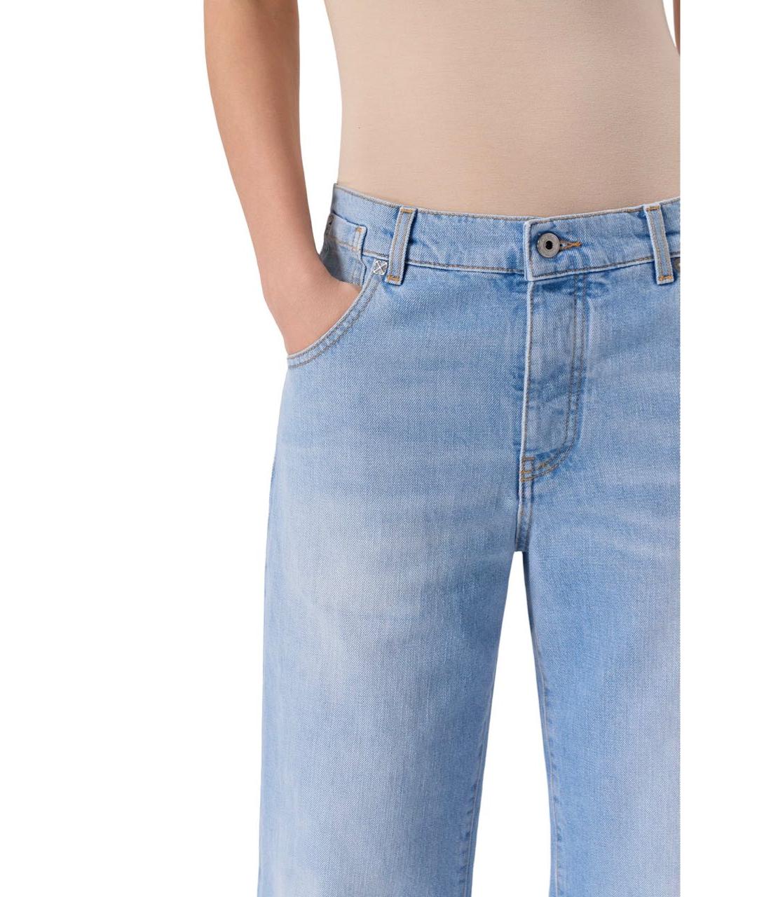 OFF-WHITE Голубые хлопковые джинсы клеш, фото 4