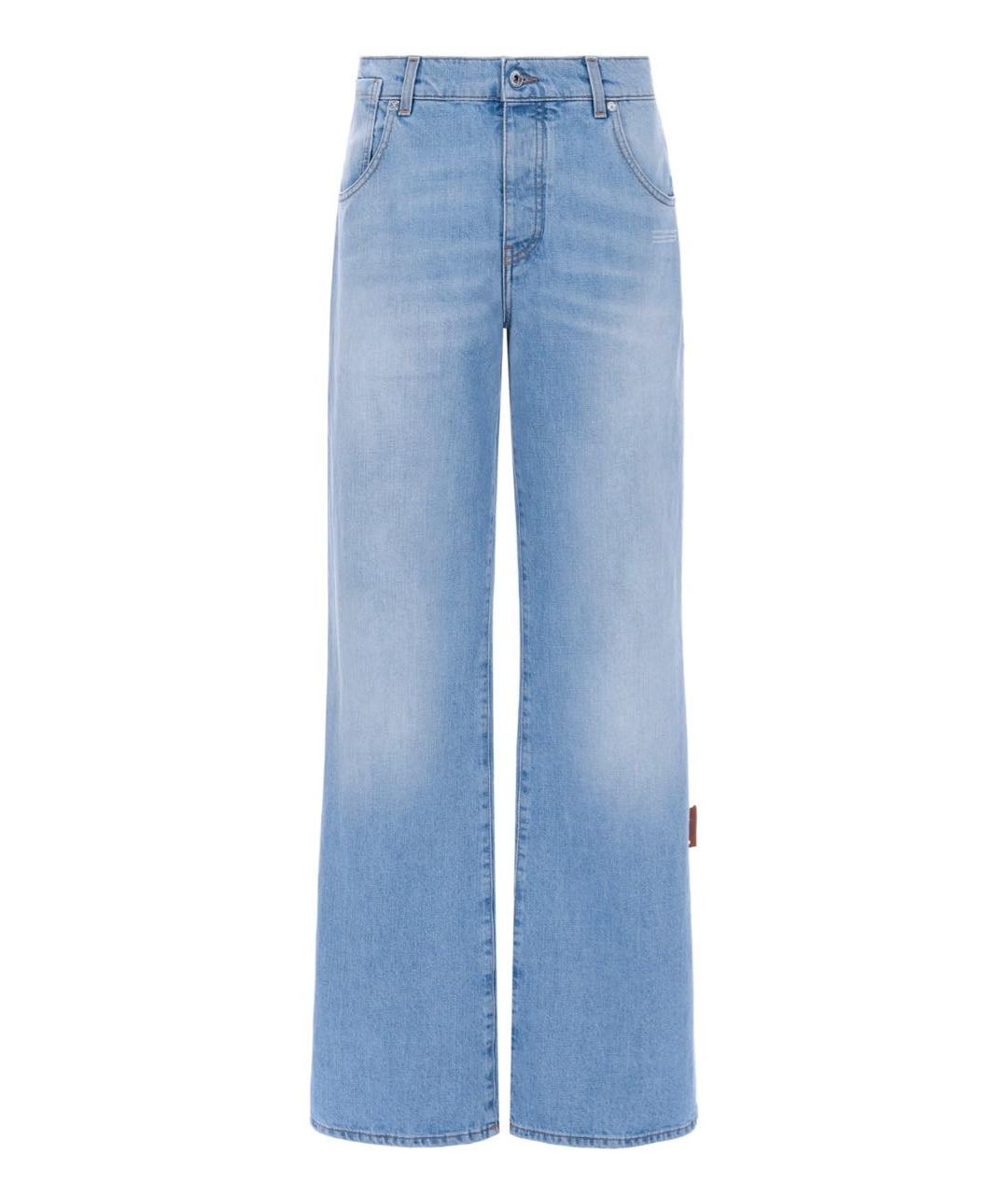 OFF-WHITE Голубые хлопковые джинсы клеш, фото 1