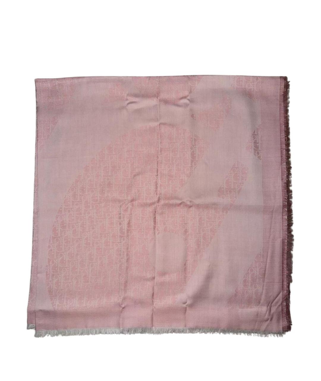 CHRISTIAN DIOR Розовый шелковый шарф, фото 1