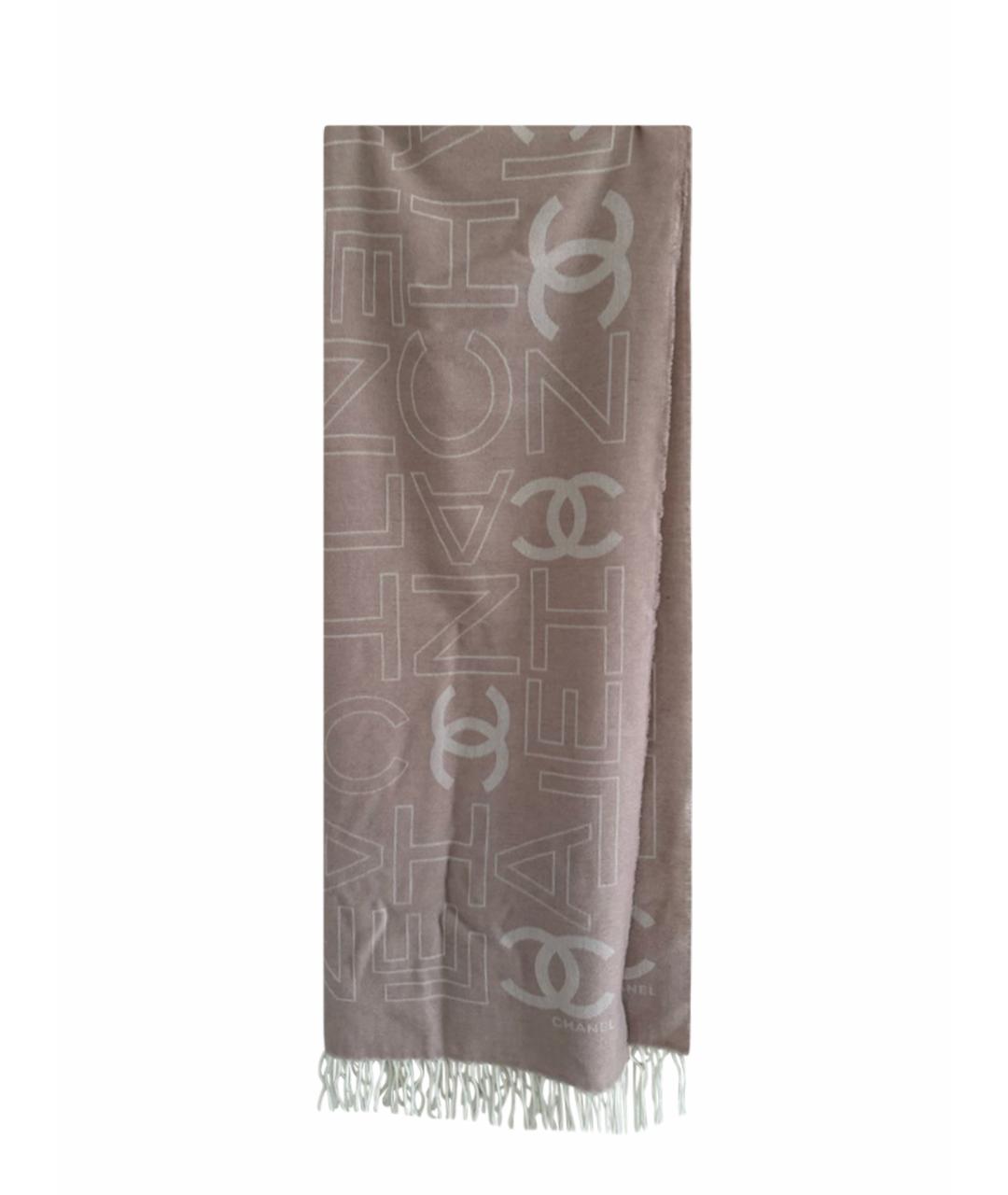 CHANEL Бежевый кашемировый шарф, фото 1
