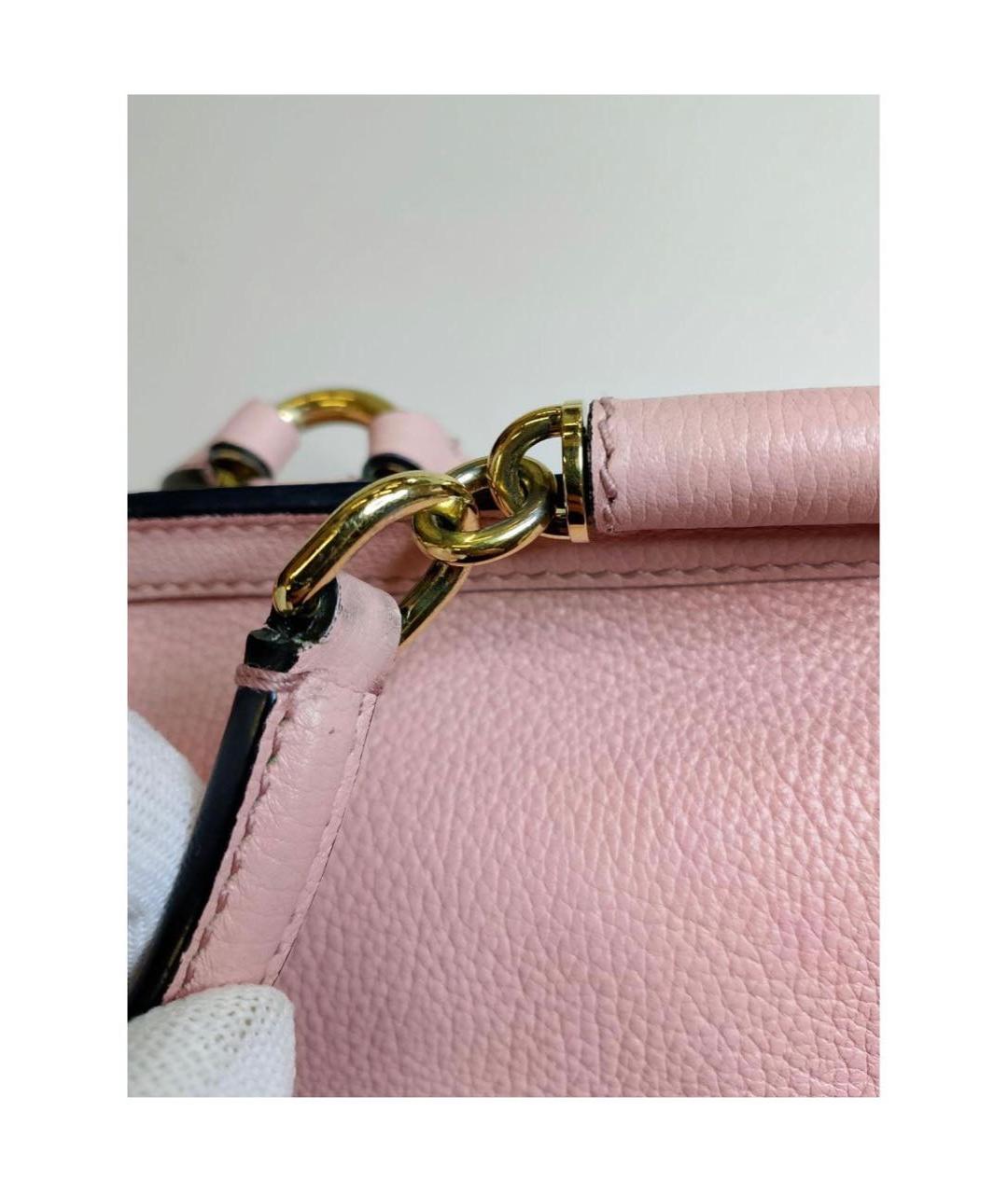 DOLCE&GABBANA Розовый кожаный рюкзак, фото 8