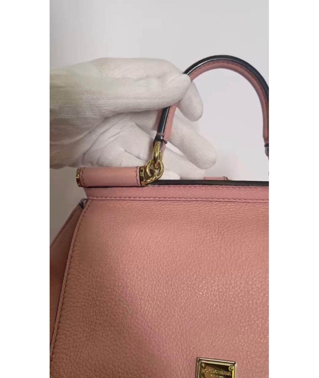 DOLCE&GABBANA Розовый кожаный рюкзак, фото 3