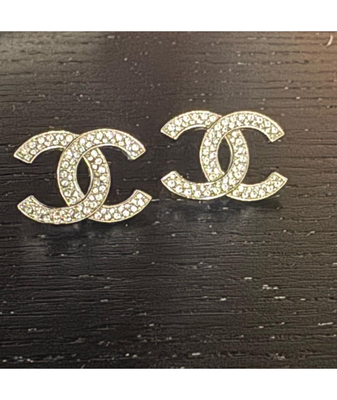 CHANEL Серебряные металлические серьги, фото 2