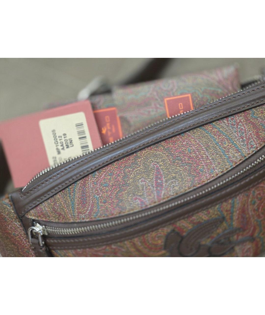 ETRO Коричневая кожаная поясная сумка, фото 4