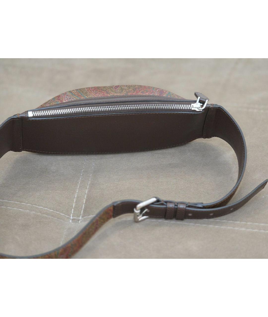 ETRO Коричневая кожаная поясная сумка, фото 2
