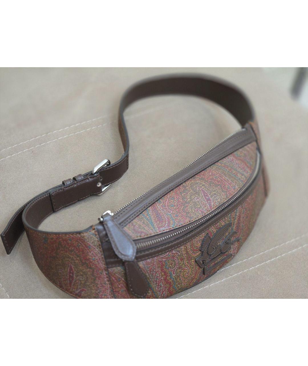 ETRO Коричневая кожаная поясная сумка, фото 3