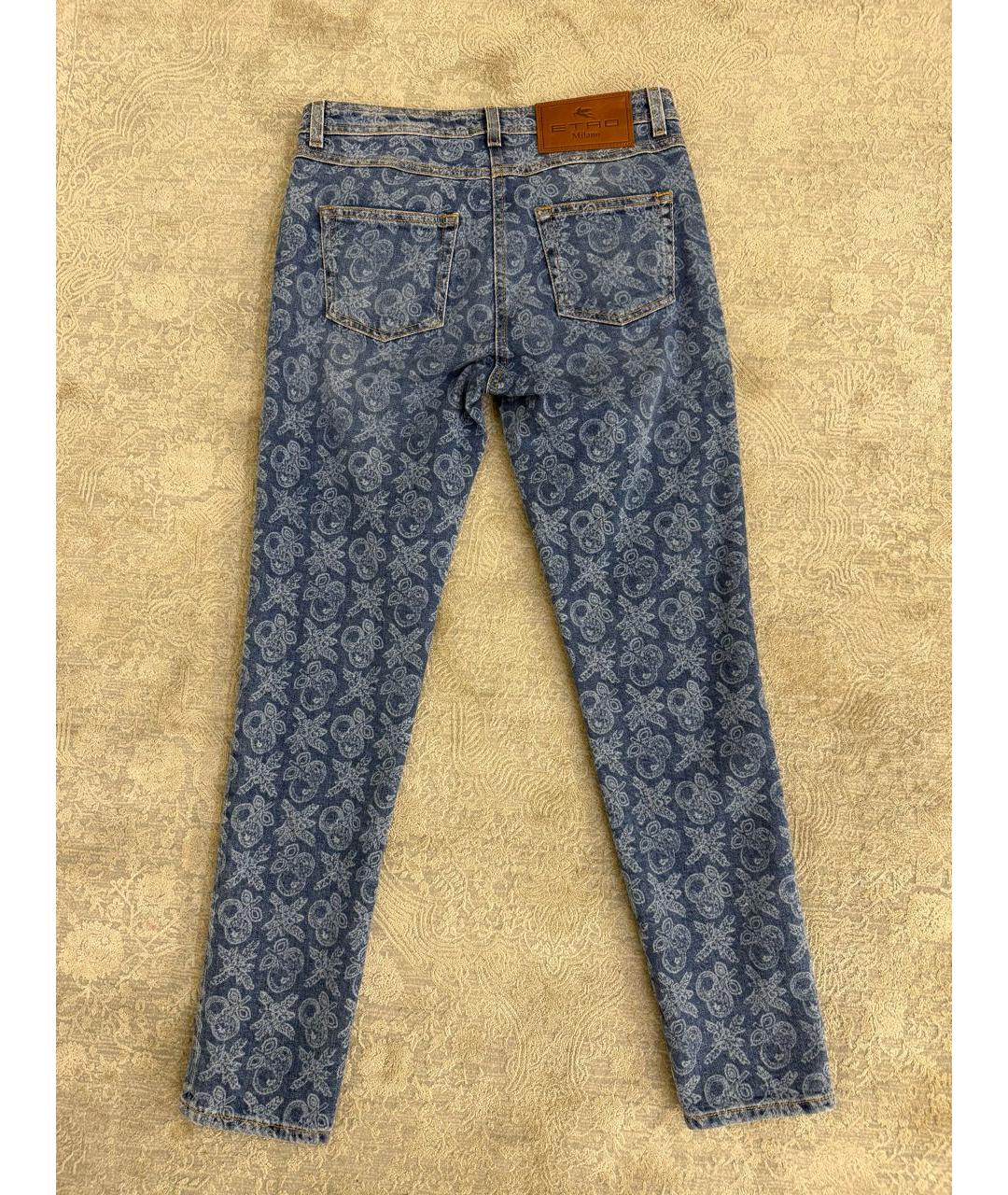 ETRO Синие хлопко-эластановые джинсы слим, фото 3