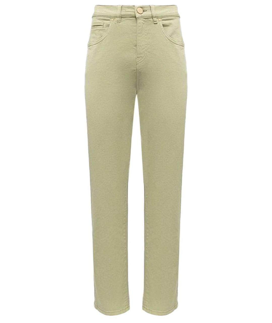 LORENA ANTONIAZZI Зеленые хлопко-эластановые прямые джинсы, фото 1