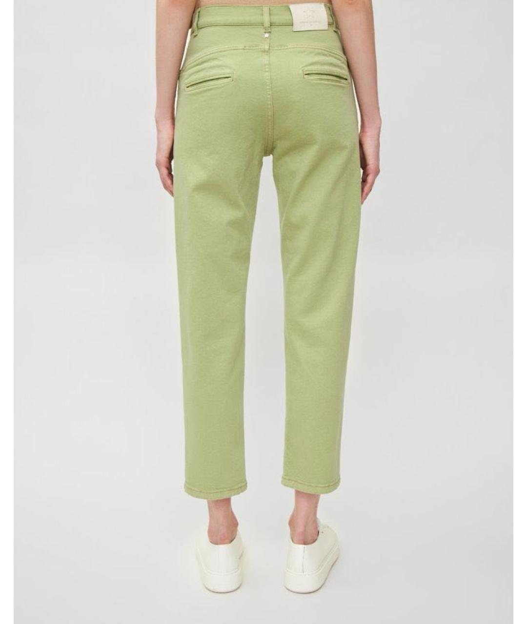 LORENA ANTONIAZZI Зеленые хлопко-эластановые прямые джинсы, фото 3