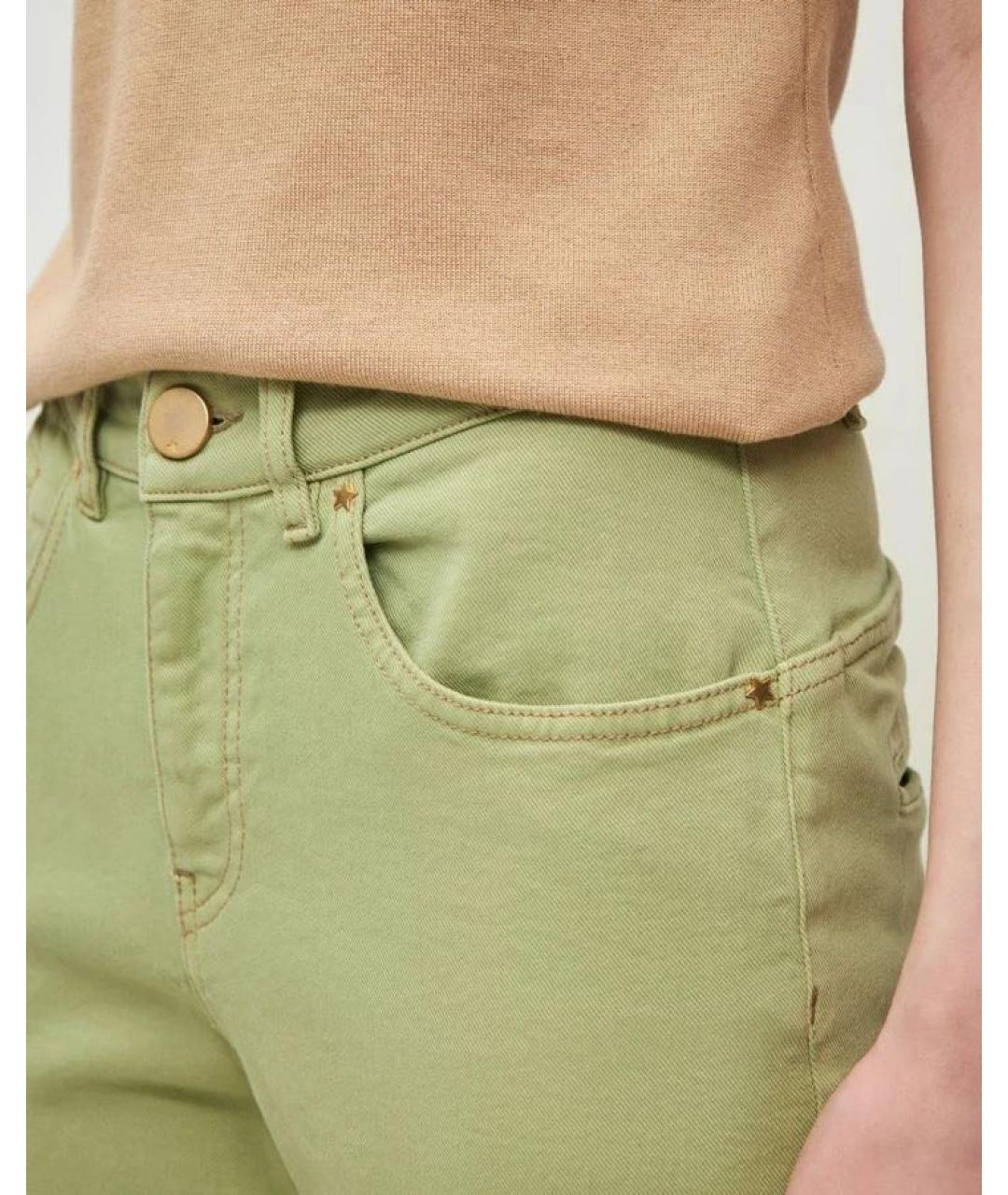 LORENA ANTONIAZZI Зеленые хлопко-эластановые прямые джинсы, фото 5