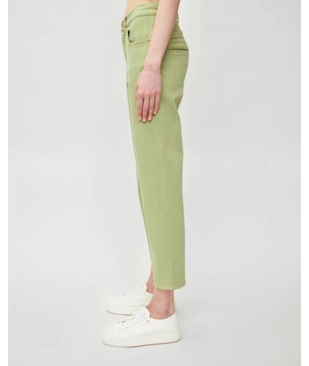 LORENA ANTONIAZZI Зеленые хлопко-эластановые прямые джинсы, фото 4