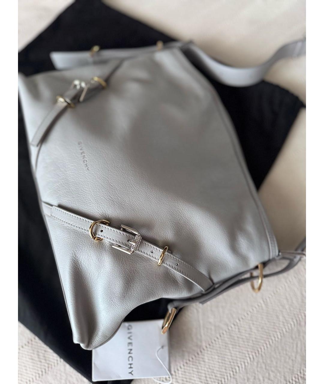 GIVENCHY Серая кожаная сумка через плечо, фото 5