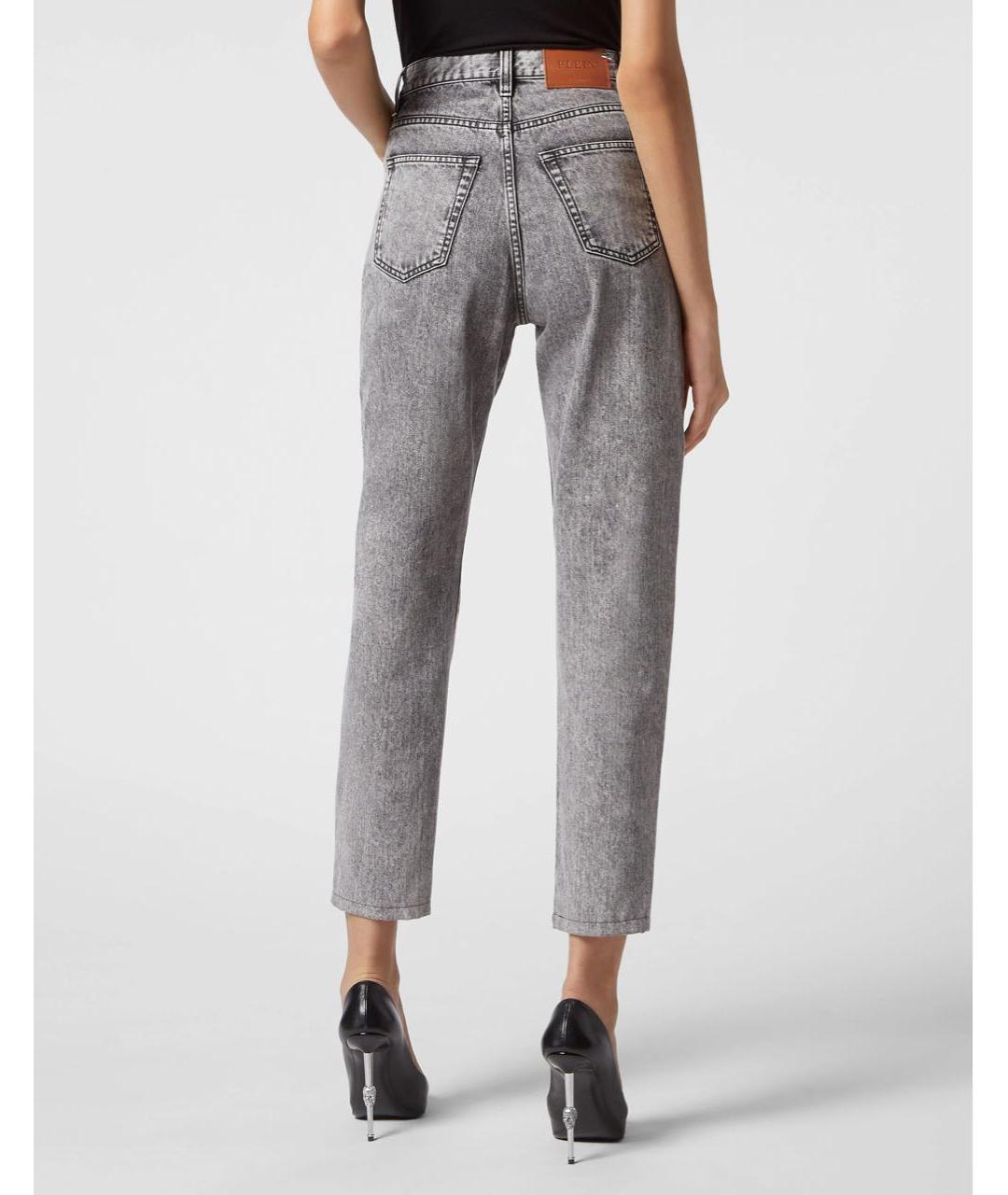 PHILIPP PLEIN Серые хлопковые прямые джинсы, фото 3