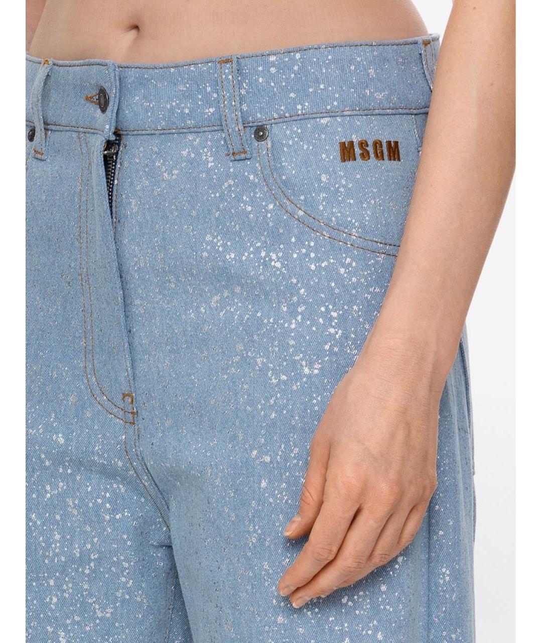 PHILIPP PLEIN Голубые хлопковые прямые джинсы, фото 4