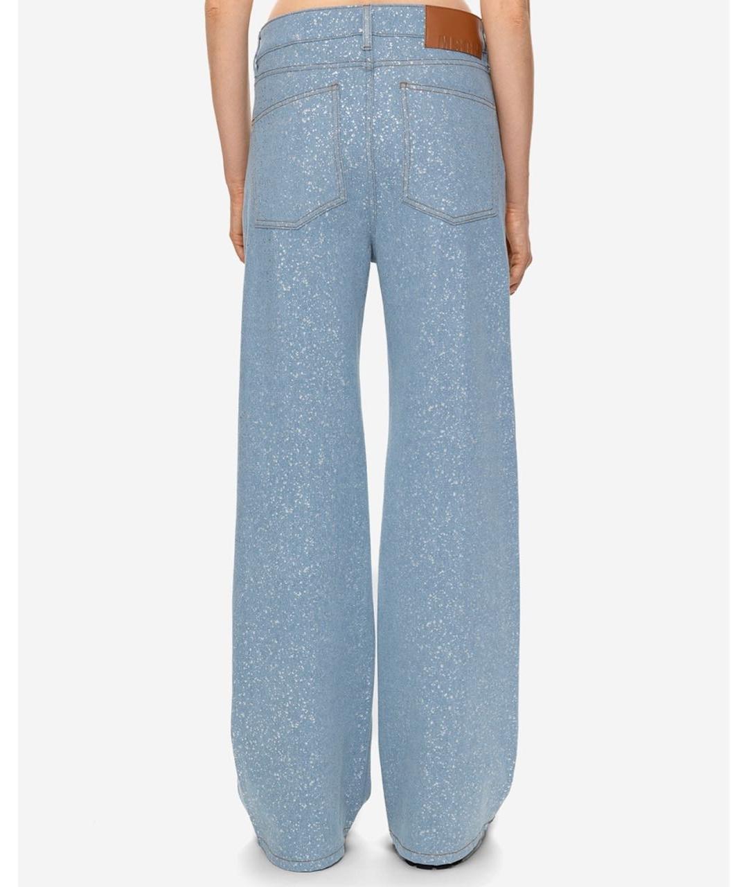 PHILIPP PLEIN Голубые хлопковые прямые джинсы, фото 3